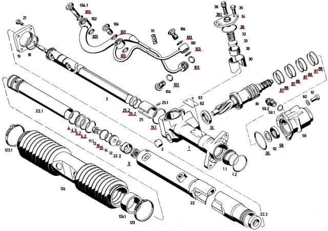 Рулевая рейка на Audi 100 44, 44Q, C3